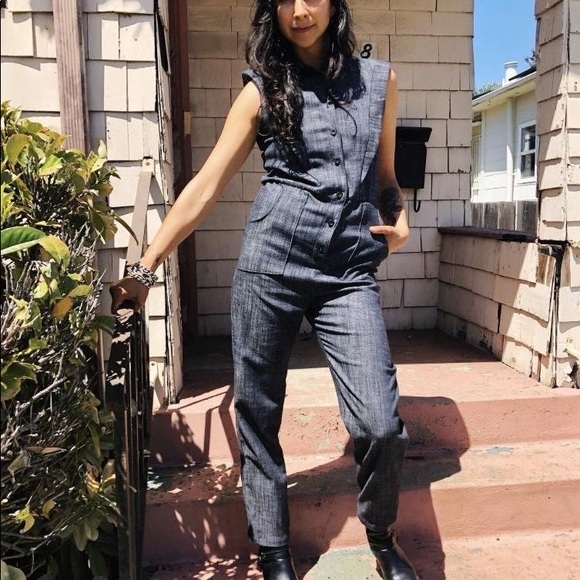 SOLD Julia Railroad Stripe Jumpsuit - Picture 5 of 6